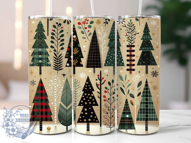 Festive Christmas Trees Tumbler, Holiday Tree Design, Festive Christmas Tumbler, 20Oz Wrap Design, Christmas Sublimation, Winter Holiday Art, Seasonal Tree Theme Sublimation ToriDesigns 
