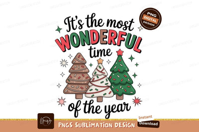 Festive Christmas Trees Wonderful Holiday Season image Sublimation Designangry 
