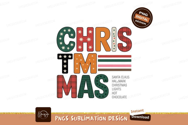 Festive Christmas Word Art holiday celebration Sublimation Designangry 