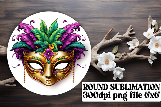 Festive Circle Mardi Gras Keychains - Sublimation Set Sublimation afrosvg 