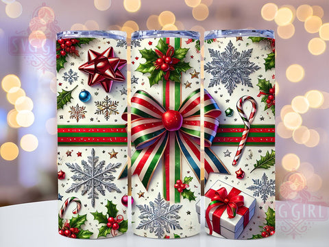 Festive Coquette Cute Christmas Tumbler Wrap, Coquette Tumbler, Christmas Design, 20oz Tumbler, Sublimation Wrap, Holiday Drinkware, Festive Gift, Cute Christmas Mug Sublimation SvggirlplusArt 