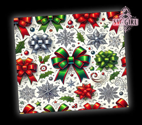 Festive Coquette Cute Christmas Tumbler Wrap, Coquette Tumbler, Christmas Design, 20oz Tumbler, Sublimation Wrap, Holiday Drinkware, Festive Gift, Cute Christmas Mug Sublimation SvggirlplusArt 