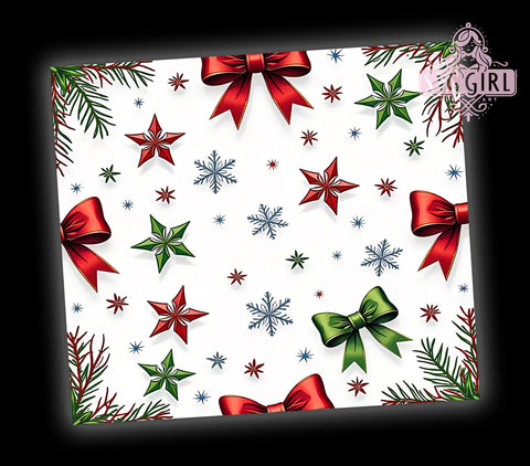 Festive Coquette Cute Christmas Tumbler Wrap, Coquette Tumbler, Christmas Design, 20oz Tumbler, Sublimation Wrap, Holiday Drinkware, Festive Gift, Cute Christmas Mug Sublimation SvggirlplusArt 