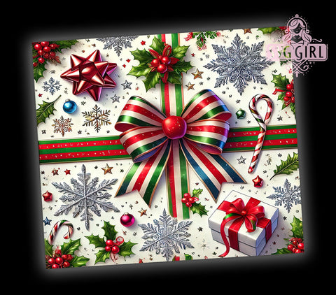 Festive Coquette Cute Christmas Tumbler Wrap, Coquette Tumbler, Christmas Design, 20oz Tumbler, Sublimation Wrap, Holiday Drinkware, Festive Gift, Cute Christmas Mug Sublimation SvggirlplusArt 