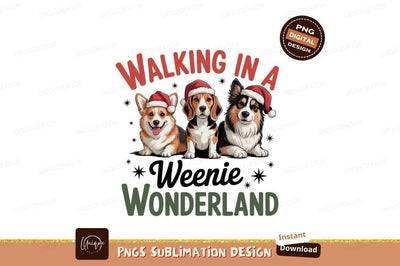Festive dogs wearing santa hats christmas corgi Sublimation Designangry 