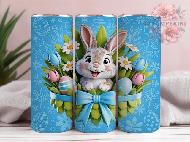 Festive Easter Bunny 20oz Tumbler, Fun Bunny, Easter Bunny, 20oz Tumbler Wrap, Sublimation PNG, Holiday Cup, Spring Gift Sublimation Li Zamperini 