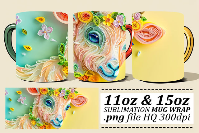 Festive Easter Bunny Family Mug Sublimation, 11oz 15oz, 3D Easter Design, Spring Joy Sublimation afrosvg 