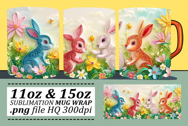 Festive Easter Eggstravaganza Mug Design, Sublimation Wrap, 11oz 15oz, Happy Easter, Spring Celebration Sublimation afrosvg 