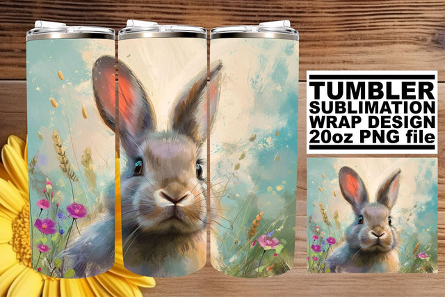 Festive Easter Rabbit Tumbler Wrap Sublimation afrosvg 