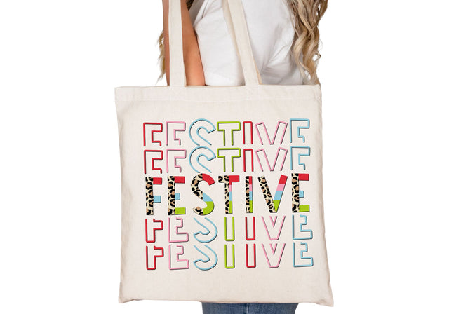 Festive Festive | Colorful Christmas Typography PNG | Holiday Celebration Design Sublimation Print Perfect Design Shop 