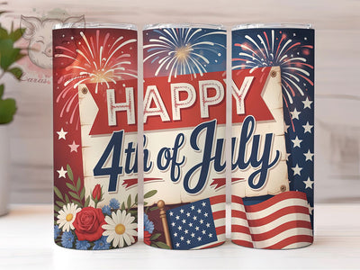 Festive Freedom 4th of July Tumbler, Patriotic Tumbler, Independence Day Sublimation, Red White Blue Tumbler, Fireworks Tumbler Design, 20oz USA Tumbler Wrap, Stars And Stripes Tumbler Sublimation Lara' s Designs 