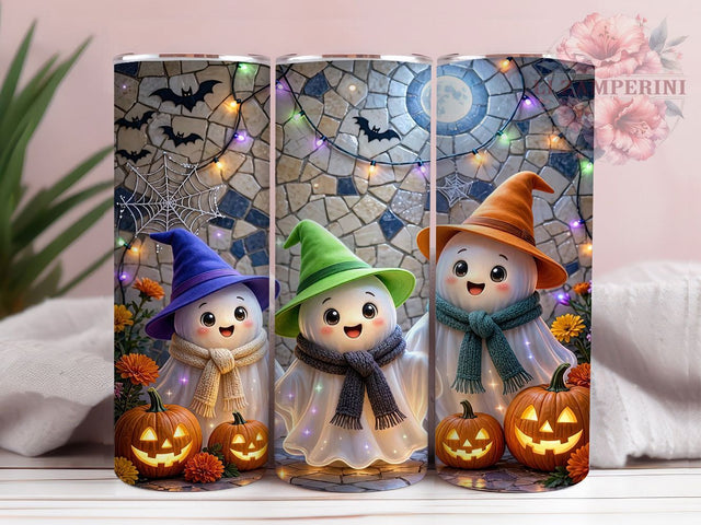 Festive Ghost Halloween 20oz Tumbler, Ghost Design, Festive Halloween, Spooky Theme, Sublimation Wrap, 20oz Tumbler, Creepy Aesthetic, Holiday Style Sublimation Li Zamperini 