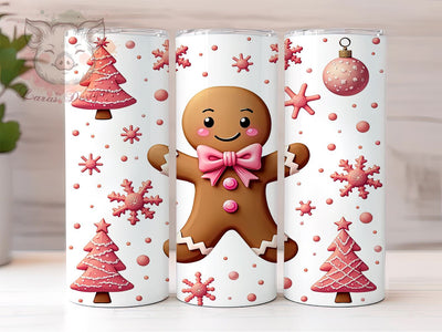 Festive Gingerbread Christmas Tumbler Wrap, 20oz Sublimation Design, Holiday Drinkware, Cute Christmas Mug, Festive Gingerbread Pattern, Personalized Christmas Gift Sublimation Lara' s Designs 