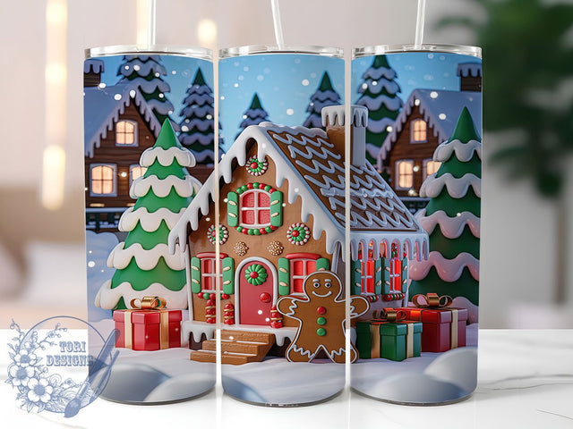 Festive Gingerbread House Tumbler, Christmas Holiday Wrap, 20oz Tumbler Sublimation, Festive Gingerbread Design, Cute Holiday Sublimation, Cozy Winter Tumbler, Sweet Christmas Wrap Sublimation ToriDesigns 