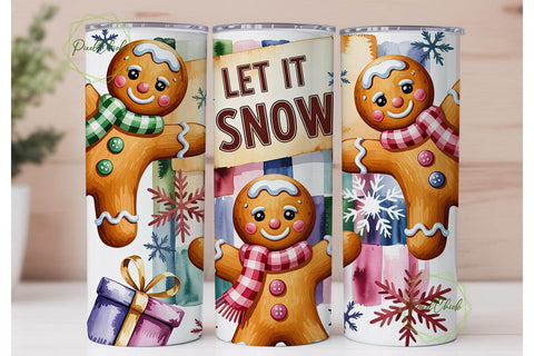 Festive Gingerbread Men 20oz Tumbler Sublimation PixelChick 