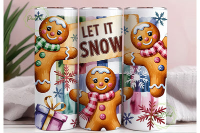 Festive Gingerbread Men 20oz Tumbler Sublimation PixelChick 