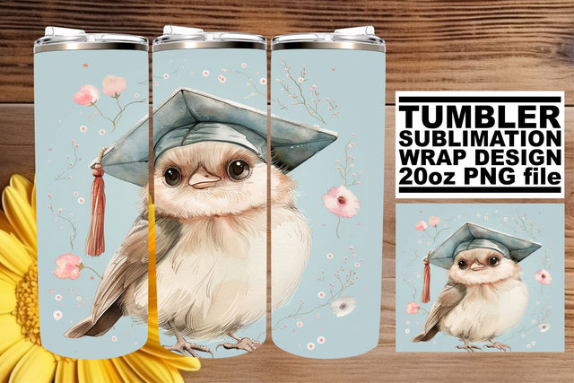 Festive Grad Cap Animal Tumbler - 20oz Sublimation Design Sublimation afrosvg 