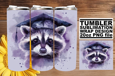 Festive Grad Cap Animal Tumbler - 20oz Sublimation Design Sublimation afrosvg 