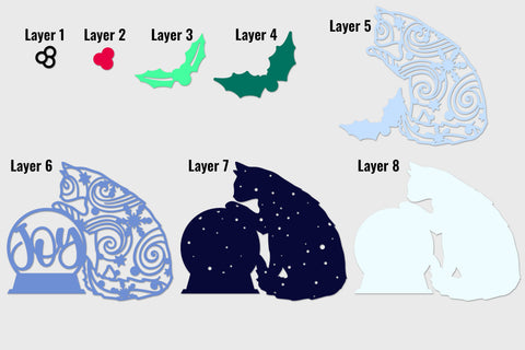 Festive Holiday Cat with Joy Snow globe SVG cut files SVG Angel on Empire 