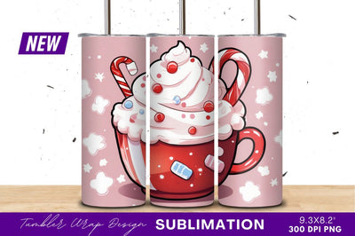 Festive Holiday Hot Chocolate Cartoon Illustration Sublimation Regulrcrative 