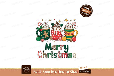 Festive Holiday Hot Chocolate Mugs Christmas Sublimation Designangry 
