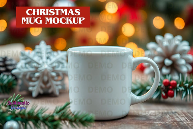Festive Holiday Mug Mockup Mock Up Photo Sublimatiz Designs 