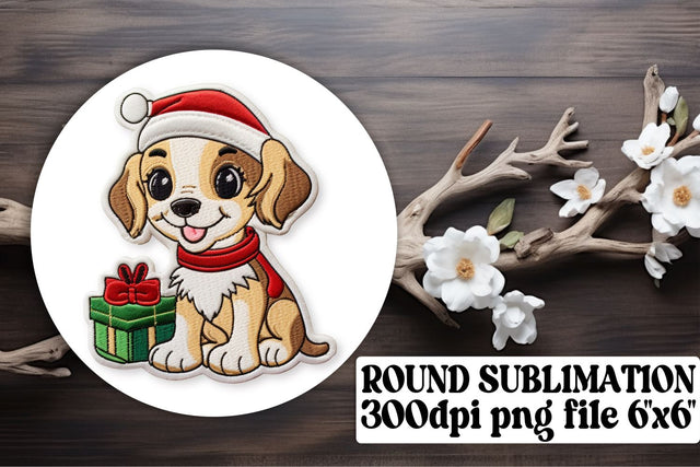 Festive Joyful 3D Embroidered Christmas Circle Sublimation Sublimation afrosvg 