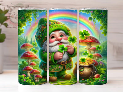 Festive Leprechaun Shamrock Tumbler, St Patrick’s Gnome Tumbler, Stylish 20oz Wrap, Sublimation Design, Trendy Gift Idea, Seamless Shamrock Wrap, Festive Leprechaun Tumbler Sublimation Lara' s Designs 