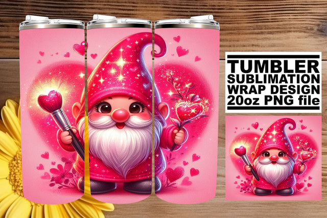 Festive Love Gnomes Tumbler Decor Sublimation afrosvg 