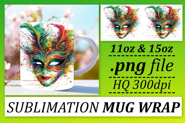 Festive Mardi Gras Mug Sublimation - Holiday Vibes Sublimation afrosvg 