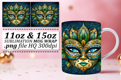 Festive Mardi Gras Mug Wrap: Sublimation Joy Sublimation afrosvg 