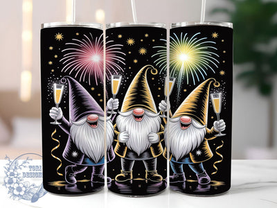 Festive New Year Gnome Tumbler, Holiday Gnome Design, Festive Gnome Art, Celebration Tumbler, Cute Gnome Graphic, 20oz Tumbler, Sublimation Design Sublimation ToriDesigns 
