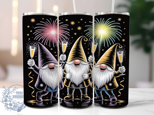 Festive New Year Gnome Tumbler, Holiday Gnome Design, Festive Gnome Art, Celebration Tumbler, Cute Gnome Graphic, 20oz Tumbler, Sublimation Design Sublimation ToriDesigns 