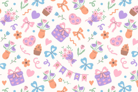 Festive Pastel Seamless Pattern Digital Pattern Rin Green 