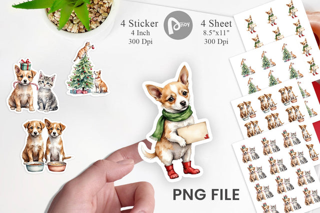 Festive Pets Sticker Sublimation artnoy 