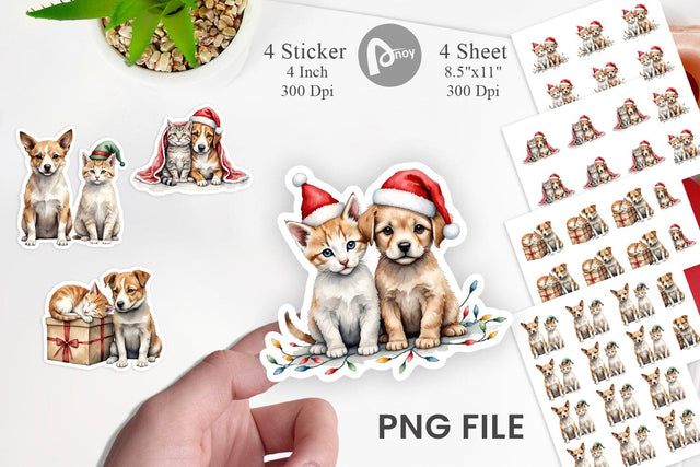 Festive Pets Sticker Sublimation artnoy 