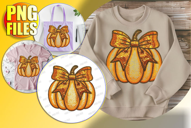 Festive Pumpkin with Bow Autumn Sublimation PNG Sublimation afrosvg 