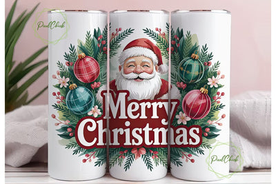 Festive Santa 20oz Tumbler Wrap Sublimation PixelChick 