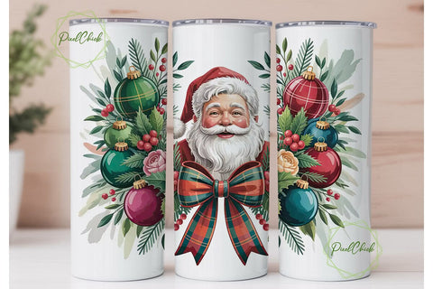 Festive Santa 20oz Tumbler Wrap Sublimation PixelChick 