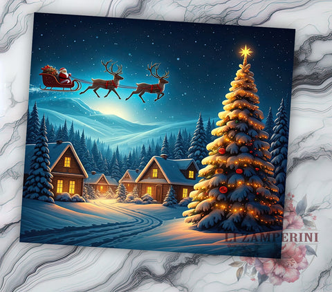 Festive Santa Reindeer Tumbler Wrap, Santa Reindeer Tumbler, Christmas Design, 20oz Wrap, Sublimation Design, Holiday Drinkware, Festive Cup, Winter Decor Sublimation Li Zamperini 