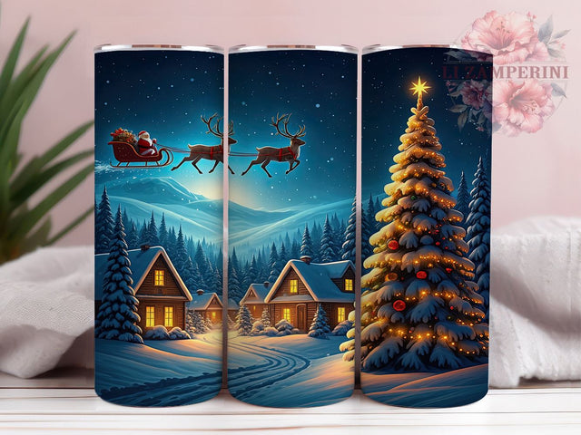 Festive Santa Reindeer Tumbler Wrap, Santa Reindeer Tumbler, Christmas Design, 20oz Wrap, Sublimation Design, Holiday Drinkware, Festive Cup, Winter Decor Sublimation Li Zamperini 