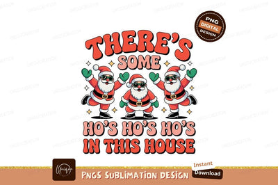Festive Santas Dancing With Christmas Cheer claus holiday Sublimation Designangry 