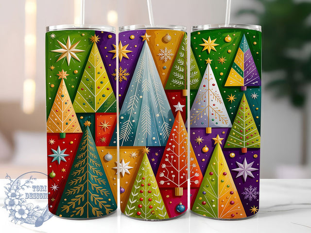 Festive Seamless Christmas Tree Tumbler, Christmas Trees Pattern, Seamless Holiday Design, 20Oz Wrap Design, Christmas Sublimation, Winter Tree Art, Snowy Holiday Theme Sublimation ToriDesigns 