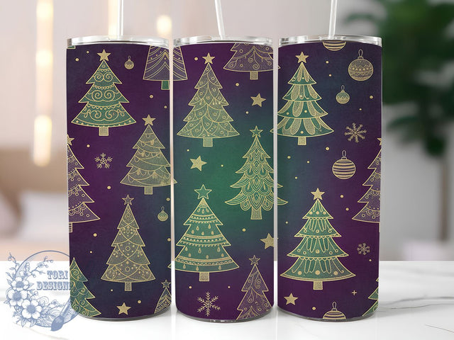 Festive Seamless Christmas Tree Tumbler, Christmas Trees Pattern, Seamless Holiday Design, 20Oz Wrap Design, Christmas Sublimation, Winter Tree Art, Snowy Holiday Theme Sublimation ToriDesigns 