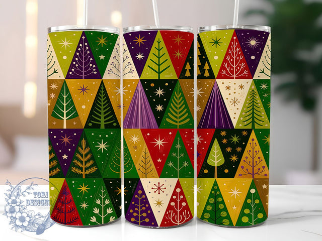 Festive Seamless Christmas Tree Tumbler, Christmas Trees Pattern, Seamless Holiday Design, 20Oz Wrap Design, Christmas Sublimation, Winter Tree Art, Snowy Holiday Theme Sublimation ToriDesigns 