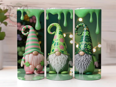 Festive Shamrock Gnome Tumbler, Lucky Gnome Tumbler, Stylish 20oz Wrap, Sublimation Design, Trendy Gift Idea, Shamrock Gnome Wrap, Festive St Patrick’s Tumbler Sublimation Lara' s Designs 