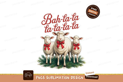 Festive sheep singing holiday tunes music Sublimation Designangry 