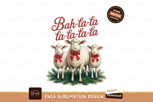 Festive sheep singing holiday tunes music Sublimation Designangry 