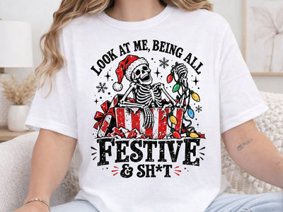 Festive Skeleton Funny Christmas PNG Art SVG DesignDestine 
