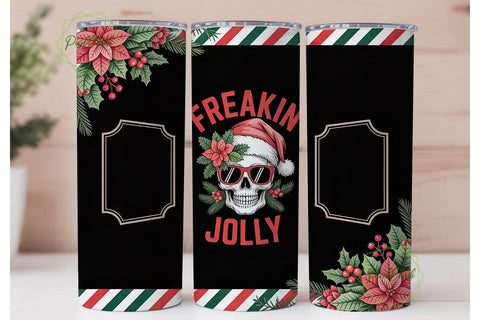 Festive Skull Christmas 20oz Tumbler Sublimation PixelChick 